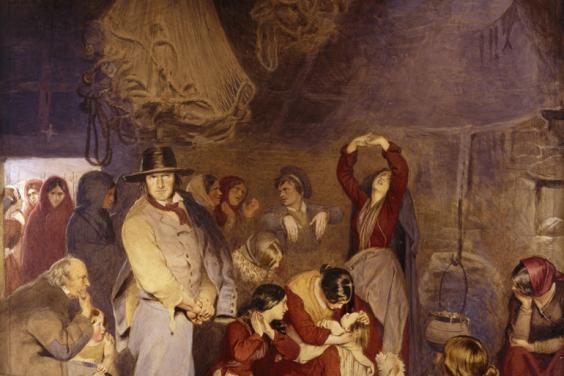 A painting showing a scene of mourning