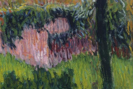 Detail of stripes of paint in Roderic O'Conor's painting
