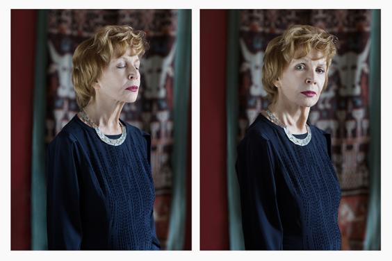 Photographic diptych portrait of Edna O'Brien by Mandy O'Neill