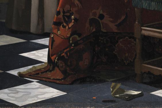 Detail of Vermeer's painting Woman Writing a Letter