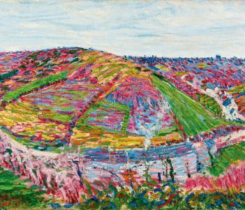 Roderic O'Conor, 'Landscape, Pont-Aven', 1892. Trustees of the W.R. Warburton 1996 Settlement. Photograph courtesy of Sotheby's