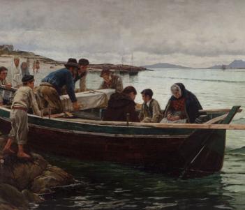 William Henry Bartlett (1858-1932), 'The Last Brief Voyage: A Connemara Funeral', 1887.