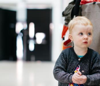 A child in the foyer of the Millennium Wing. © National Gallery of Ireland
