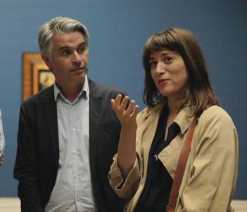 Maser, Brian Fay and Dragana Jurisic viewing the exhibition ‘Vermeer and the Masters of Genre Painting: Inspiration and Rivalry’ at the National Gallery of Ireland