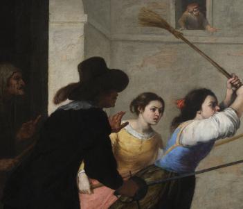 Detail from a Murillo painting showing facial expressions