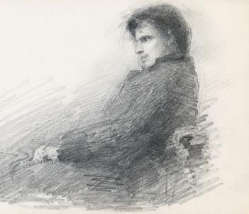 Pencil drawing of W.B. Yeats