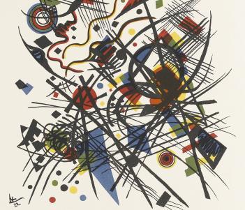 An abstract composition by Wassily Kandinsky entitled Composition, dating to 1922. Image: Courtesy of Staatsgalerie Stuttgart, Graphische Sammlung. Photo: © Staatsgalerie Stuttgart