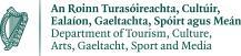 Logo for the Department of Tourism, Culture, Arts, Gaeltacht, Sports and Media