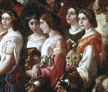 Daniel Maclise (1806-1870), detail from 'The Marriage of Strongbow and Aoife', c.1854. © National Gallery of Ireland.