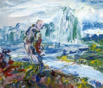 An expressionistic painting. 