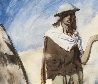 William Orpen (1878-1931), 'Man with a Cigarette', 1917 - detail. Photo © Imperial War Museum.