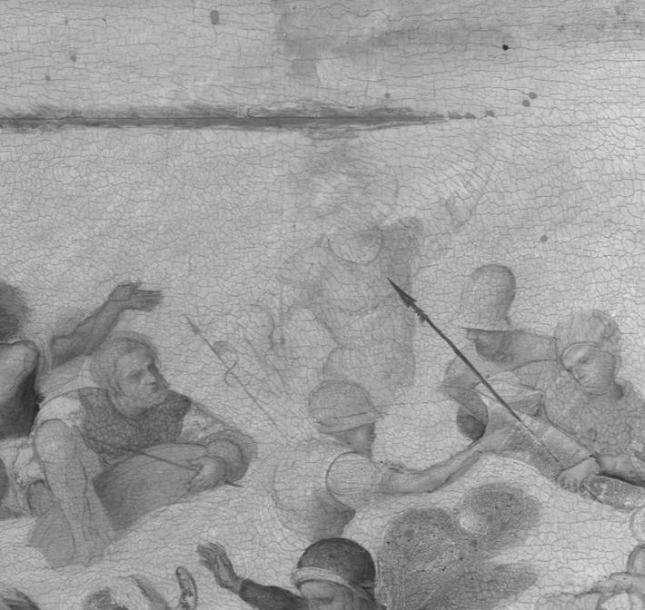 Infrared photo showing a detail from a painting