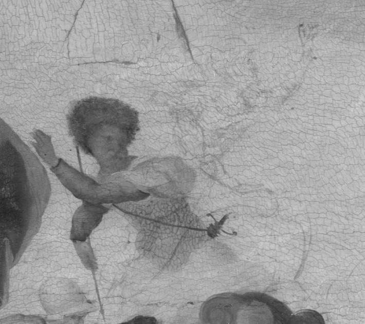 An infrared image showing a figure with his arm raised